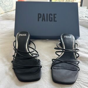 Paige Women's Gemma Strappy High Heel Sandals, size 8, black